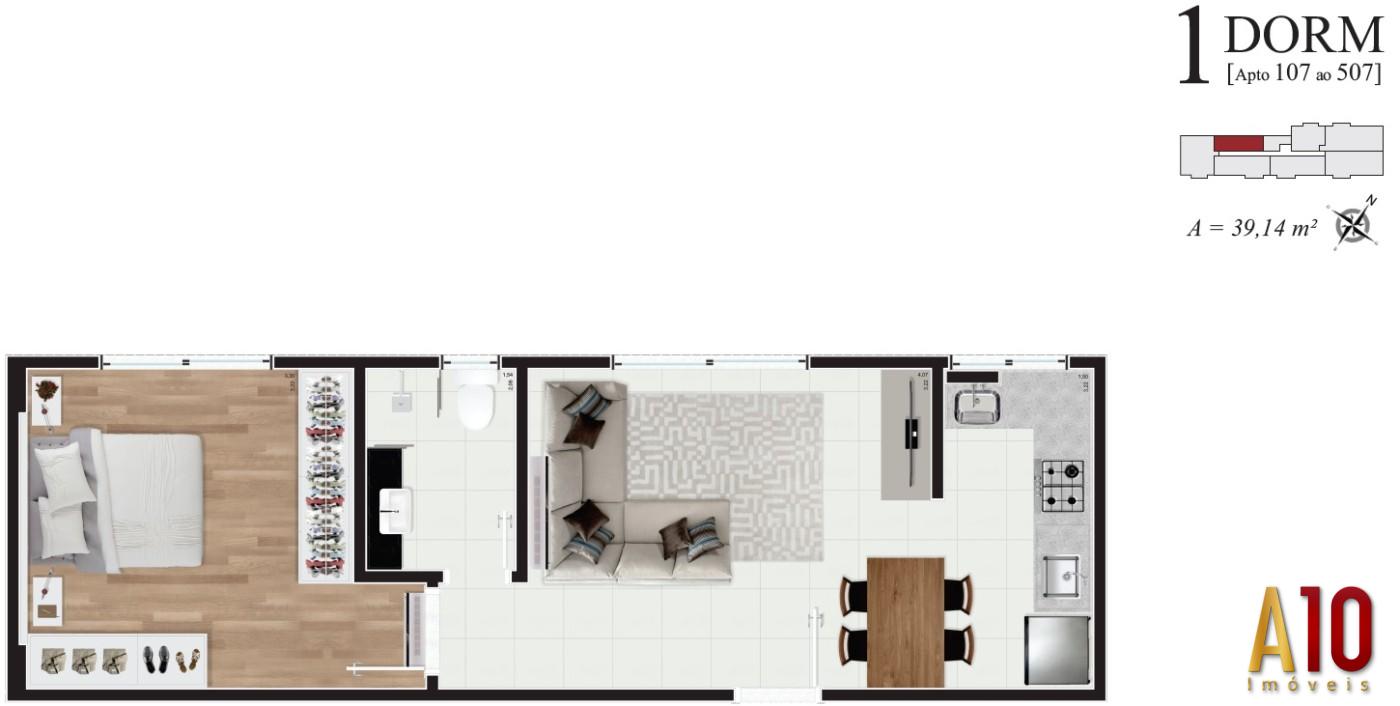 Apartamento, 1 quarto, 39 m² - Foto 10